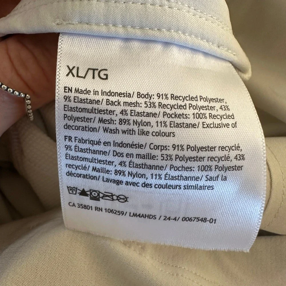 Lululemon Warp Light Packable Jacket Full Zip Reflective Beige Off-White XL